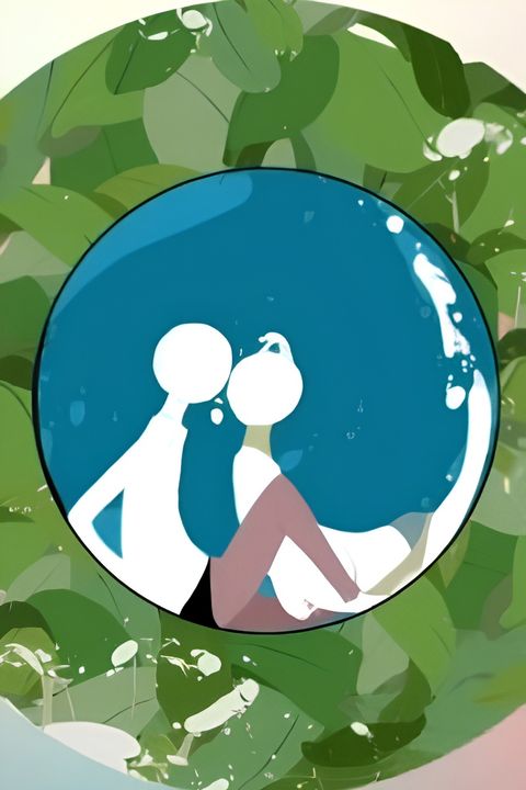 In the sea and near a girl.